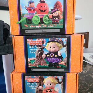 Two little people Halloween vintage dolls